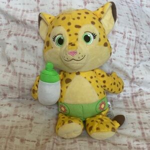 Jim Henson Word Party Cheetah Plush Stuffed Animal Baby with Bottle Franny”